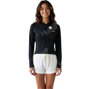 Hurley Black UPF 50+ Hooded Long-Sleeve Shirt size M